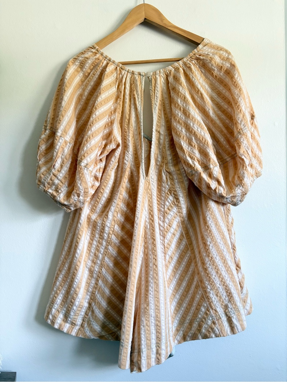Free People Bop Around Romper in Orange Stripe - Picture 4 of 6
